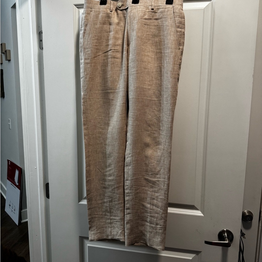 Tommy Hilfiger Tan Modern Men's linen Suit Pants
